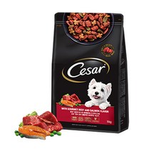 정품 강아지사료 시저 건사료 연어맛 쇠고기1kg, 1개, 1kg, 닭 등