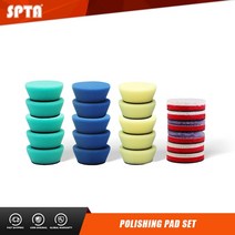 세차 용품 SPTA-1/2/3 인치 버프 스폰지 패드 세트 작은 면적 세부 광택 왁싱 RO/DA 자동차 연마기 연마 키트 21 개, 2inch set