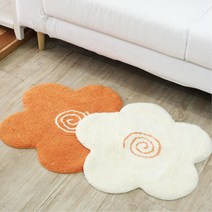아이들방 데이지꽃모양 수제 순면러그 물세탁 바닥 카페트매트 소파 패드 빨아쓰는 침실 두꺼운