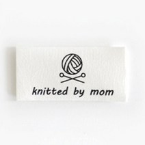 패브릭 라벨 (낱개), (양날개)knitted by mom[32020]