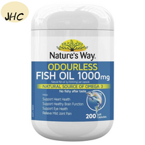 Natures Way Fish Oil 1000mg 호주 네이처스웨이 무취 피시 오일 오메가3 200캡슐, 1개, 1, 200정