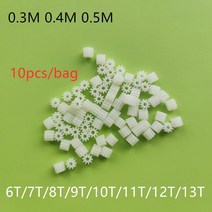 10 개/가방 0.3M 6T 7T 8T 9T 11T 12T 13T 플라스틱 기어 코어리스 모터 엔진 드론 자동차 헬리콥터 예비, 08 8T 0.4M 4mm 0.95mm