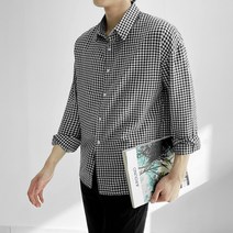 어반플리커 루즈핏 잔체크 남방