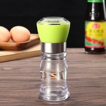 제분기 손소금 후추 향신료 분쇄기 세트 브러시드 스테인레스 스틸 밀 플라스틱 병 조미료 수동, 02 green