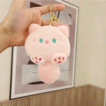 삐걱삐걱 새끼 고양이 봉제 인형 아이디어 고양이 책가방 열쇠고리 펜던트 선물키링, 1개, 핑크