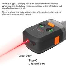 고출력 전동드릴 벽타공 에어컨설치MAYILON Ectric Drilling Dust Colctor Laser vel 2 In 1 Household Wal, 01 red laser