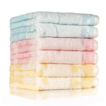 Latt Liv 타월 코튼 수건 30 x 30cm, Blue, Pink, Yellow, 6개입