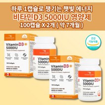 어린이 여성 남성 성인 임산부 갱년기 뼈 관절 건강 형성 유지 비타민D35000IU 125ug 함유 흡수율 높은 비타민 dd3 연질캡슐 영양제 310mg 100캡슐 비타민d3개월분, 2개