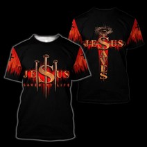 예수님 그리스도 PLstar Cosmos Christian olic Jesus R Streetwear 3DPrint Summer Casual Funny T-shirts, 07 T-shirts_02 S