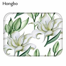 Hongbo 열대 선인장 Monstera 패턴 미끄럼 방지 스웨이드 카펫 도어 매트 도어 매트 야외 주방 룸 바닥 매트 러그, 400mm x 600mm, 7, 1개