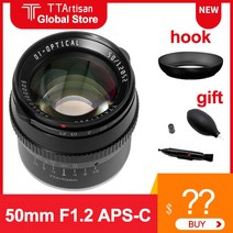 TTArtisan 50mm F1.2 Fujifilm M4/3 소니 E M43 캐논 M 니콘 Z Zfc Leica L 마운트 카메라 APS-C 렌즈 대형 조리개, [01] gift and 52mm hood, [05] 후지 xf