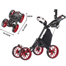골프 캐디 카트 경량 접이식 반자동 Caddytek 컴팩트 정품 골프장카트 푸시카트, 로즈 트롤리