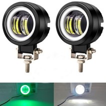 자동차 LED 작업등 써치라이트 안개 램프 운전 주간 오프로드 Led 라이트 헤드 3 20W 오토바이 헤일로 ForATV 12V SUV 작업 등 빔, 2pcs green light