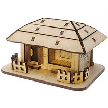 나무 입체퍼즐 초가집(1p) 미니 DIY 전통 하우스