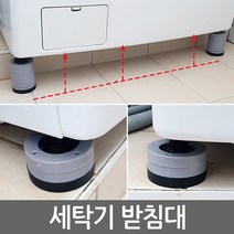 E.T.Shop 세탁기받침대 세탁기받침 가구 냉장고 스토퍼 진동패드 수평받침 소음방지 소음흡수 미끄럼방지 흔들림방지 고정 수평조절 높이조절 방진고무 방진패드, 1개, 블랙