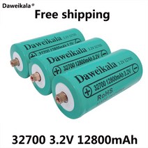 납산배터리 100% 32700 12800mAh 3.2V lifepo4 충전식 배터리 전문 리튬 철 인산염 전원 나사 포함 충전지 건전지, [04] 8PCS