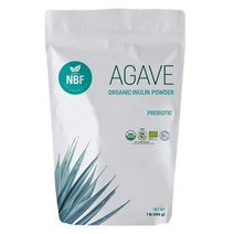 nbf 유기농 아가베 이눌린 분말 1lb16oz - 프리바이오틱 보충제 가용성 섬유 장 지원 글루텐 프리 소화 건강 non-gmo 100 천연 무가향