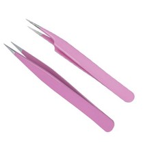 비투스 속눈썹핀셋 핑크 속눈썹연장재료, F Shape