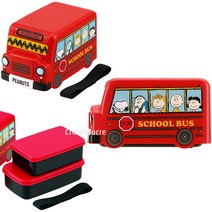 스누피 스쿨버스 2단 도시락 (레드)