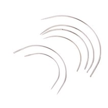 GHSHOP 손 수리 장식품 바느질 바늘 카펫 가죽 곡선 캔버스, 실버, 스테인레스 스틸, 1개