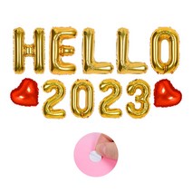 제이벌룬 크리스마스 신년 은박풍선 세트 hello 2023, hello[골드], 2023[골드]