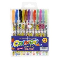 블루마토 반짝이 Happy 컬러 젤펜 12p, 혼합 색상, 4개입