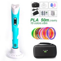 고품질 3D 펜 인쇄 펜 100m PLA 필라멘트 1.75mm DIY 펜 케이스, 01 Blue with PLA 50m