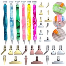 보석십자수금속펜 핸드메이드 다이아몬드 페인팅 금속펜 펜슬 새로운 diy 도구 포인트 드릴 7pcs 금속 포인트 드릴 헤드 멀티 플레이서 팁 드릴 액세서리 (랜덤발송), 1개, 녹색
