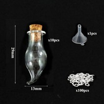 [케이로] 473119 코르크 마개가 있는 소형 미니 유리병 항아리 100 개 아이 나사 및 1 작은 깔때기 DIY 보석 만들기 5-10, 2HA set