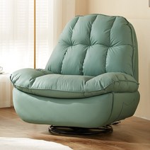 1인용 리클라이너의자 리클라이너쇼파 명품 회전 흔들의자 전동 회전 다기능, USB 폰홀더 마사지 난방전기, 그레이그린 실리콘가죽