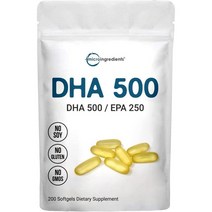 미국직구 DHA 보충제 오메가-3 1000mg DHA-500mg EPA-250mg 소프트젤 200개, 상세참조, 수량