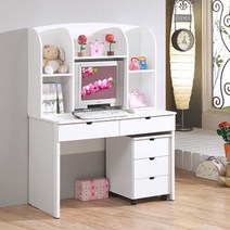 [미아트] 굿하우스 하이클 C형 편수책상+책꽂이 세트, 색상:화이트