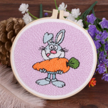 오꿈 펀치니들 패키지 자수 수예 kit, 05 래빗, 15cm, 1개