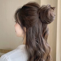 잇츠리빙 똥머리 가발 올림머리 곱창머리끈 똥머리 집게핀, 자연갈색, 집게핀 곱창가발, 1개
