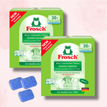 프로쉬 식기세척기세제 30개입 2개 소다 그린레몬, 레몬 30개입 2개