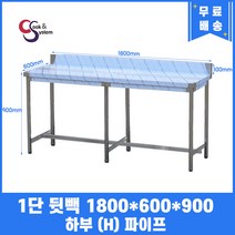 업소용작업대 1단작업대 1800 하부 H 파이프 스텐작업대 스텐선반조리대, 뒷빽100mmc추가, 900mm