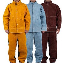 방염복 용접 작업복 산업용 방화복 방열복 안전복, 갈색 퓨어 레더 펜츠, 1개