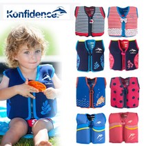 컨피던스 유아 구명조끼 수영조끼 물놀이용품 부력보조복, 네이비스트라이프 M사이즈
