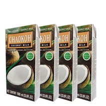 차오코 코코넛밀크 1000ml 4개/ 코코넛밀크 99.95% 태국 요리 소스 대체우유 비건