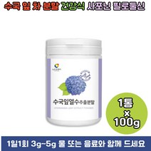 국산100% 토종수국 수국잎열수추출액 고함량 분말 가루 파어더 수국잎차 수국차 건강식 산수국잎100g, 1개
