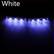 3 Led 플래셔 스트로보 스코프 스트로브 라이트 경찰 조명 빨간색 파란색 자동 플래시 주차 신호 램프 경고등 1 쌍, WHITE