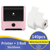 M200 휴대용 Phomemo 무선 감열 라벨 제조기 패드 및 전화 호환 소기업용 바코드 프린터, 10 P-3pcs Round 50x50mm