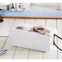 전자파차단 멀티탭 선정리 멀티 콘센트 플러그 컴퓨터선 TV 케이블 전선 정리함, 대형 블랙