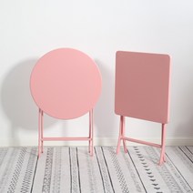 야외 테이블 플라스틱 세트 마루 평상 조립식, 블랙 라운드 60cm