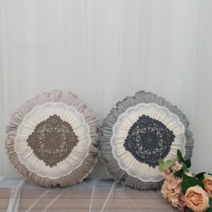 [미술관] 호박쿠션 모티브 레이스 집들이선물추천, 커버+쿠션솜포함발송, 베이지