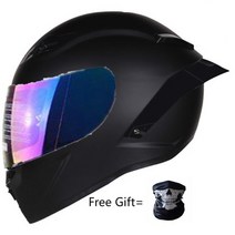 무지개 바이저 헬멧과 함께 전체 얼굴 오토바이 모토 크로스 경주 Casco 드 Capacete Dot 승 Kask 매트 블, 05 matte black-color_03 L