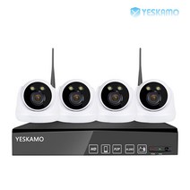 YESKAMO 예스카모 500만화소 8채널 실내 실외 무선 보안 CCTV 카메라 세트 감시카메라 세트(HDD 미포함), 02) 8CH NVR 실내카메라 4대 풀세트