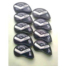 캘러웨이 헤드커버 골프 아이언 9개 벨크로 자석, 블랙화이트 벨크로