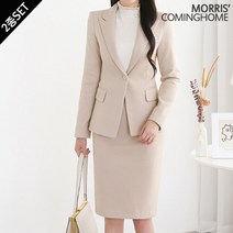 모리스커밍홈 모리스커밍홈 도톰 포멀 원버튼 자켓 스커트 2종세트_M2212SE161D