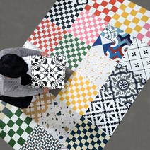 접착식 비접착식 셀프 바닥 타일 사무실 거실 현관 베란다 데코타일 테라조(베이스), 디자인타일(접착) 8p, 46.아드보, 1개